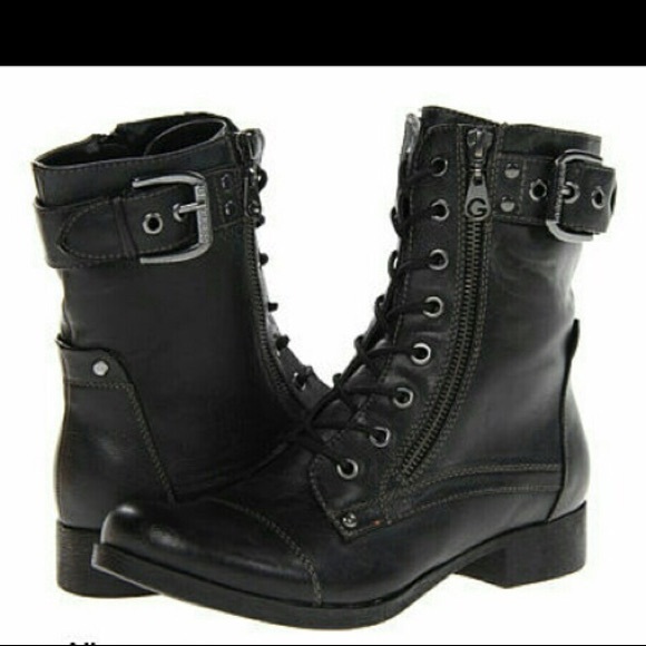 black guess combat boots